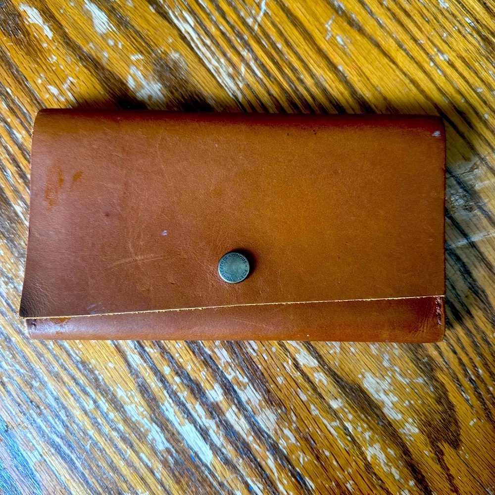 Portland Leather Goods Honey Leather Rancher Wallet used